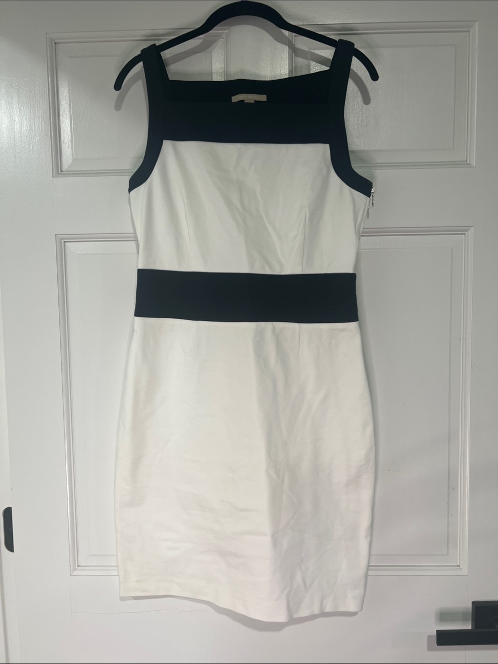 Banana Republic Black and White Sleeveless Sheath Mini Dress